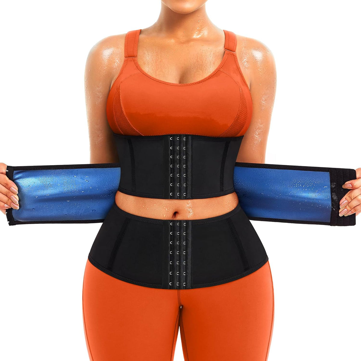 TrainingGirl Waist Trainer for Women Belly Working Out Trimmer Corset Sauna Sweat Belt Band Stomach