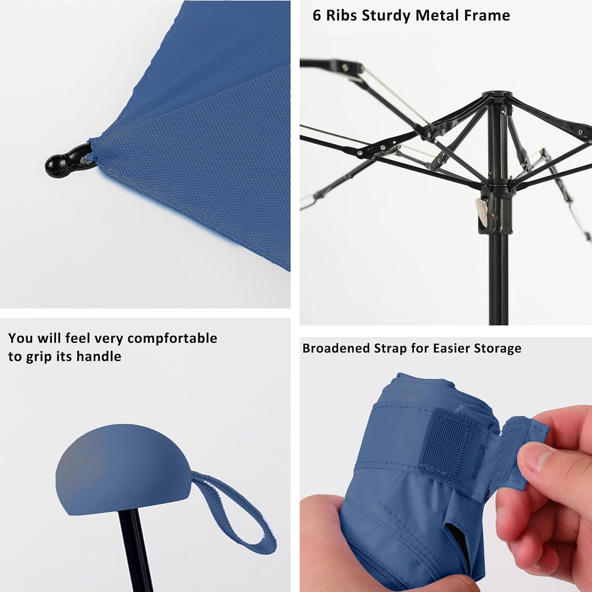 BAODINI Travel Essentials Mini Umbrella for Purse With Case Small Compact UV Sun Protection