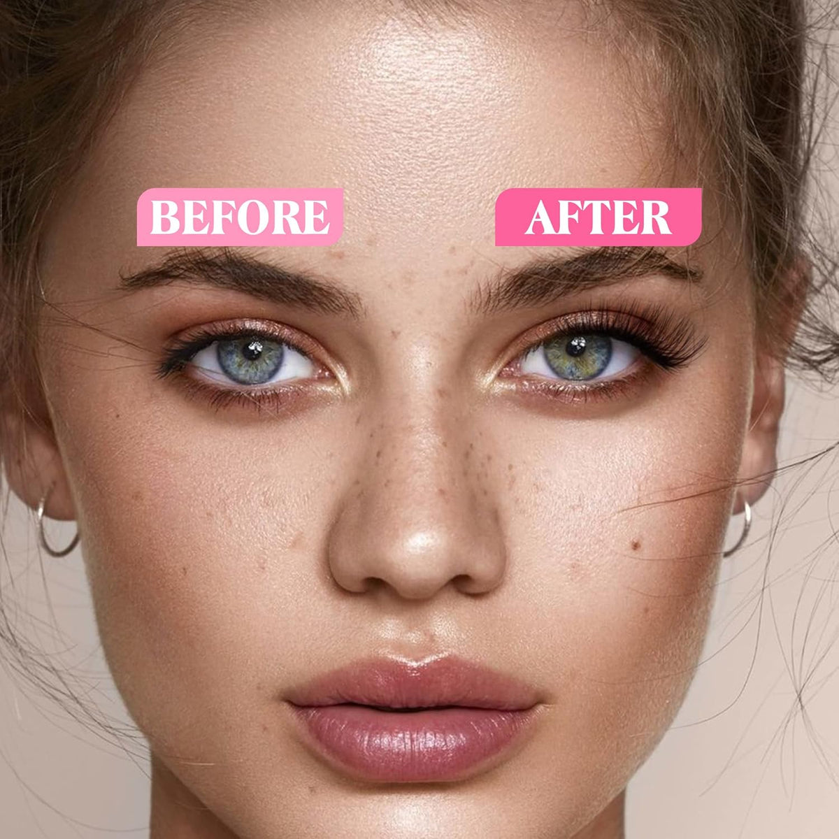 JIMIRE Half Lashes with Clear Band Cat-Eye Lashes Fluffy Wispy Accent False Eyelashes Natural Look