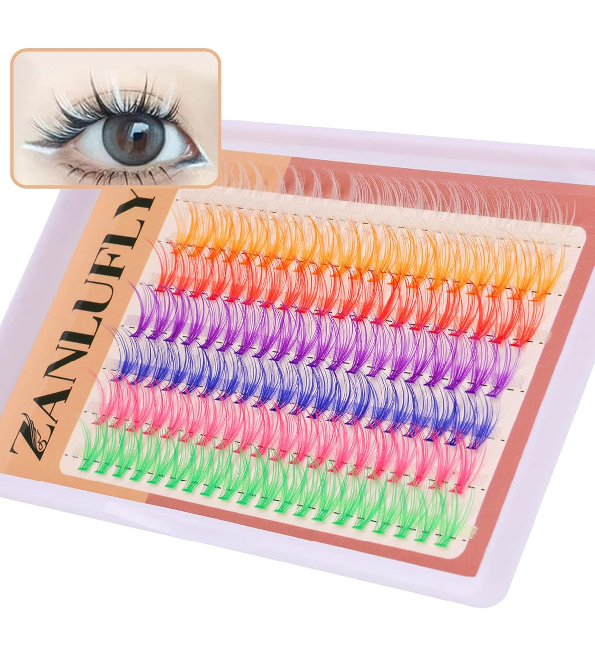 Colored Lashes Cluster Eyelashes Individual DIY Lashes Extensions 7 Colors Eye Lashes Extensions