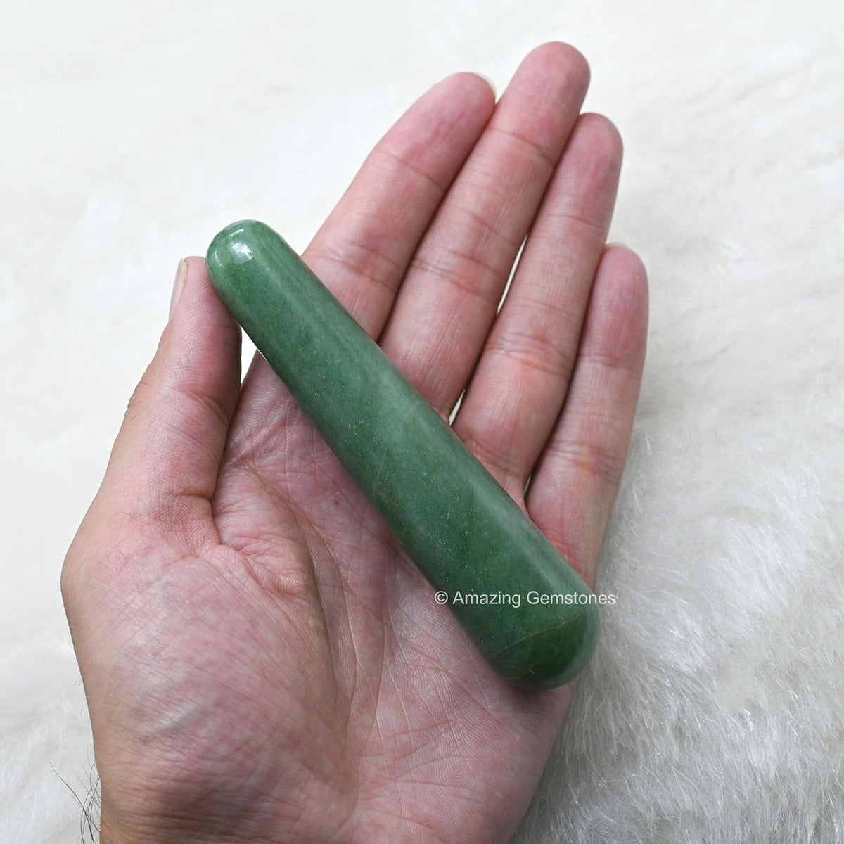 Amazing Gemstone Green Aventurine Crystal Wand Massage Stick - Pelvic Wand Gua Sha for Adults