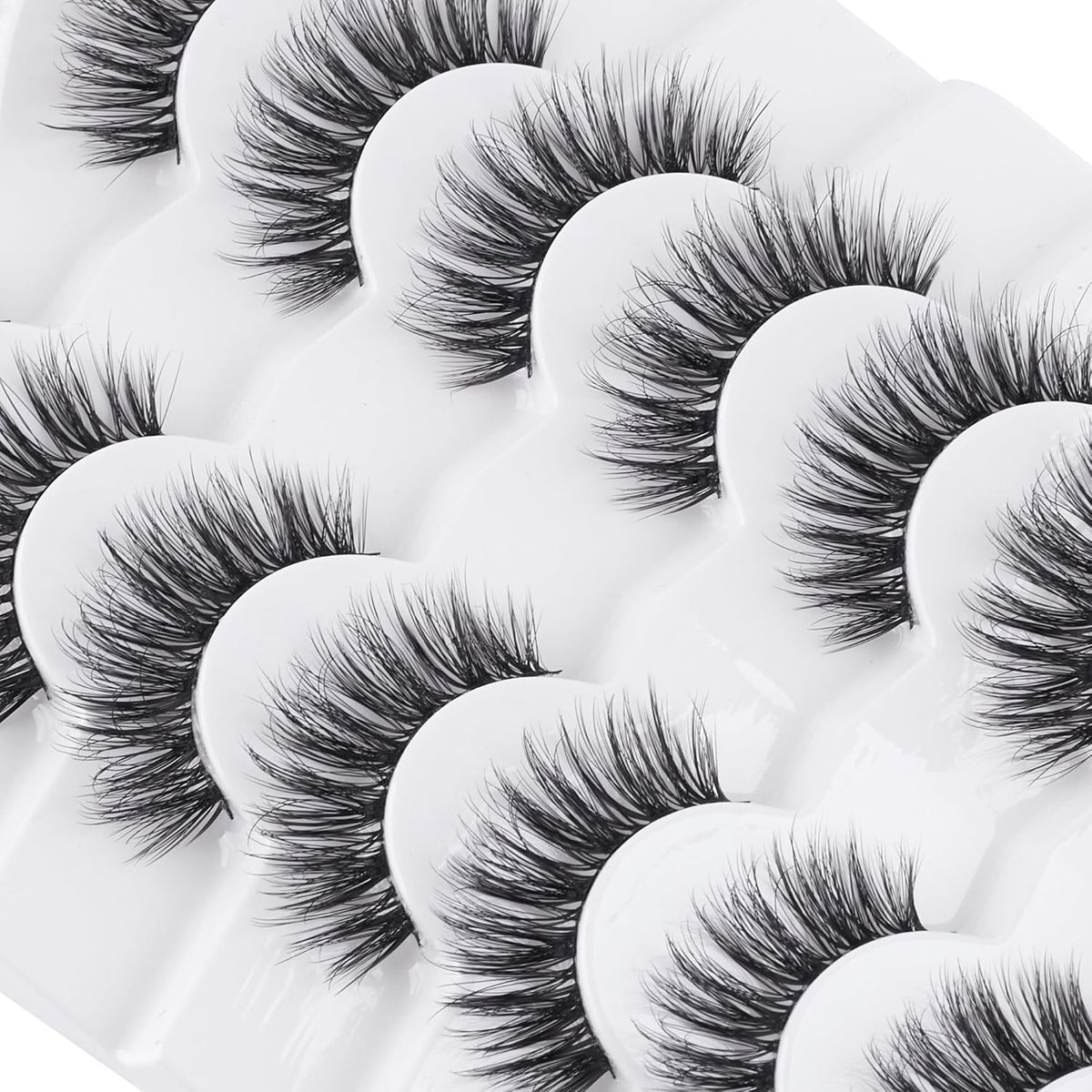 Wispy Lashes False Eyelashes Natural 16mm Fluffy Eyelashes Strip Lashes Pack 3D Volume Lashes 0.1MM