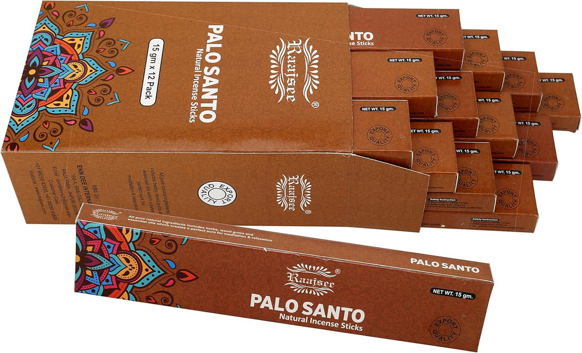 Raajsee Palo Santo Incense Sticks (180 GMS), 100% Pure Organic Natural Hand Rolled Free from