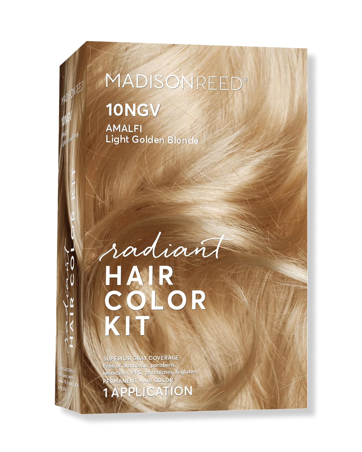 Madison Reed Radiant Hair Color Kit | 10NGV Light Golden Blonde (Amalfi Blonde) for 100% Gray Hair