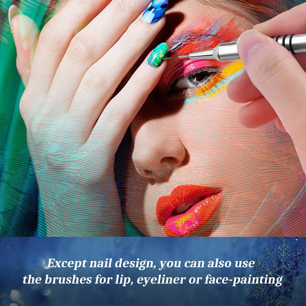 Nail Art Liner Brushes Set, 6Pcs Nail Art Design Brush Striping Thin Long Lines Dotting Drawing
