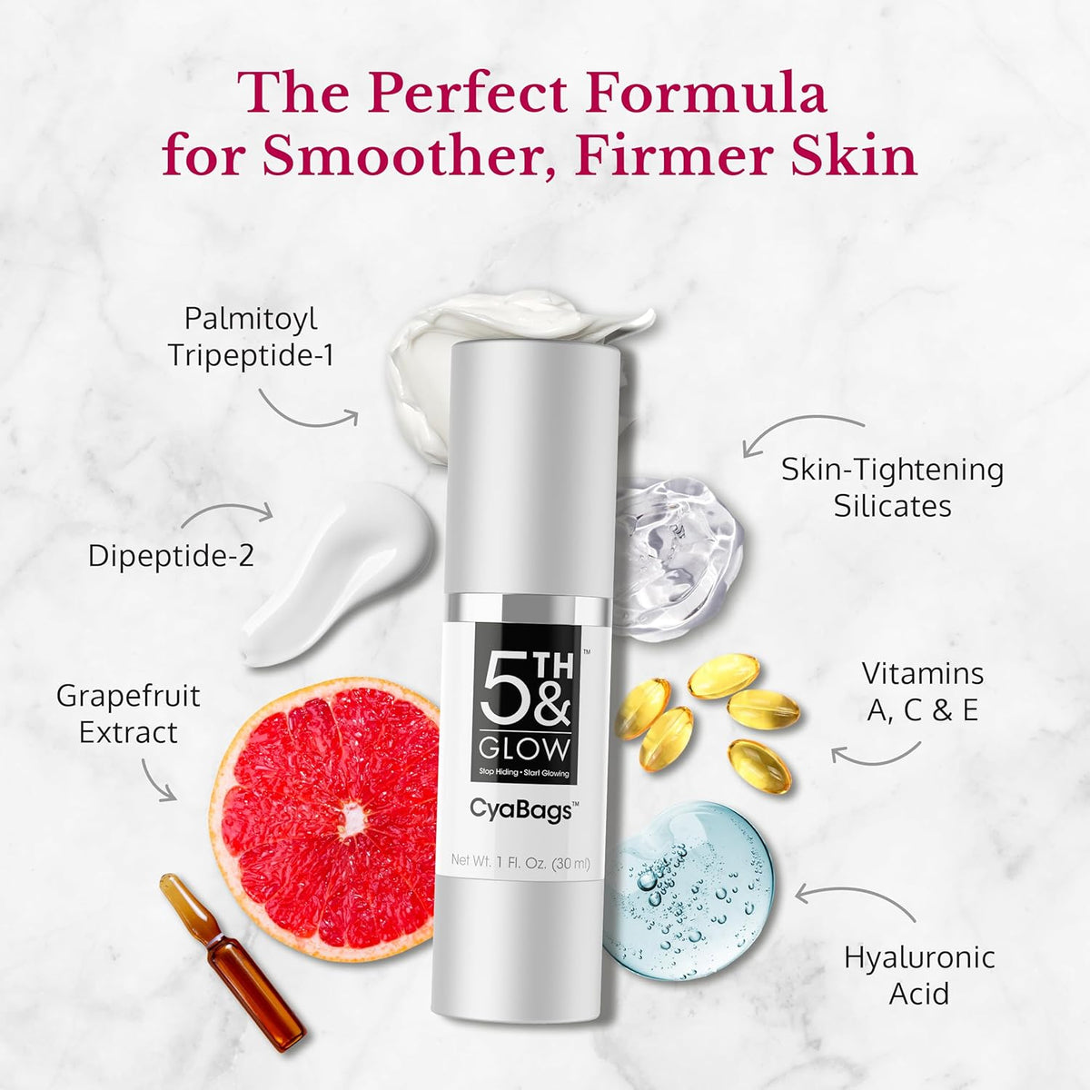 5th & Glow Cyabags - Instant Under Eye Bag Remover Serum For Dark Circles & Puffy Eyes Reduction