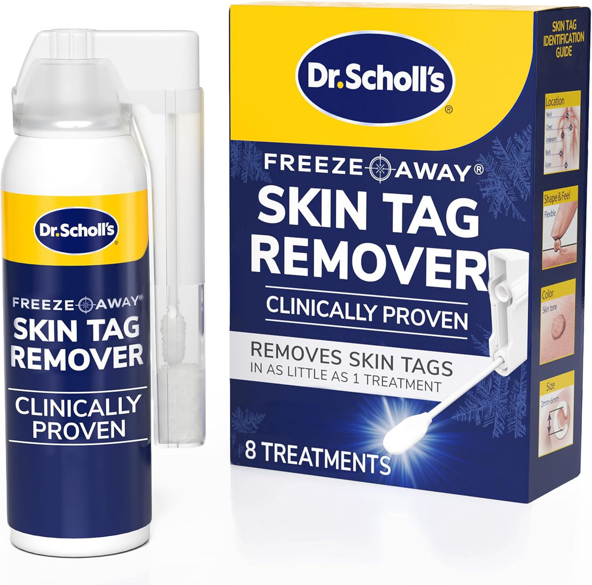 Dr. Scholl's Freeze Away Skin Tag Remover Kit, 8 ct – Completely removes Skin Tags in As Little As