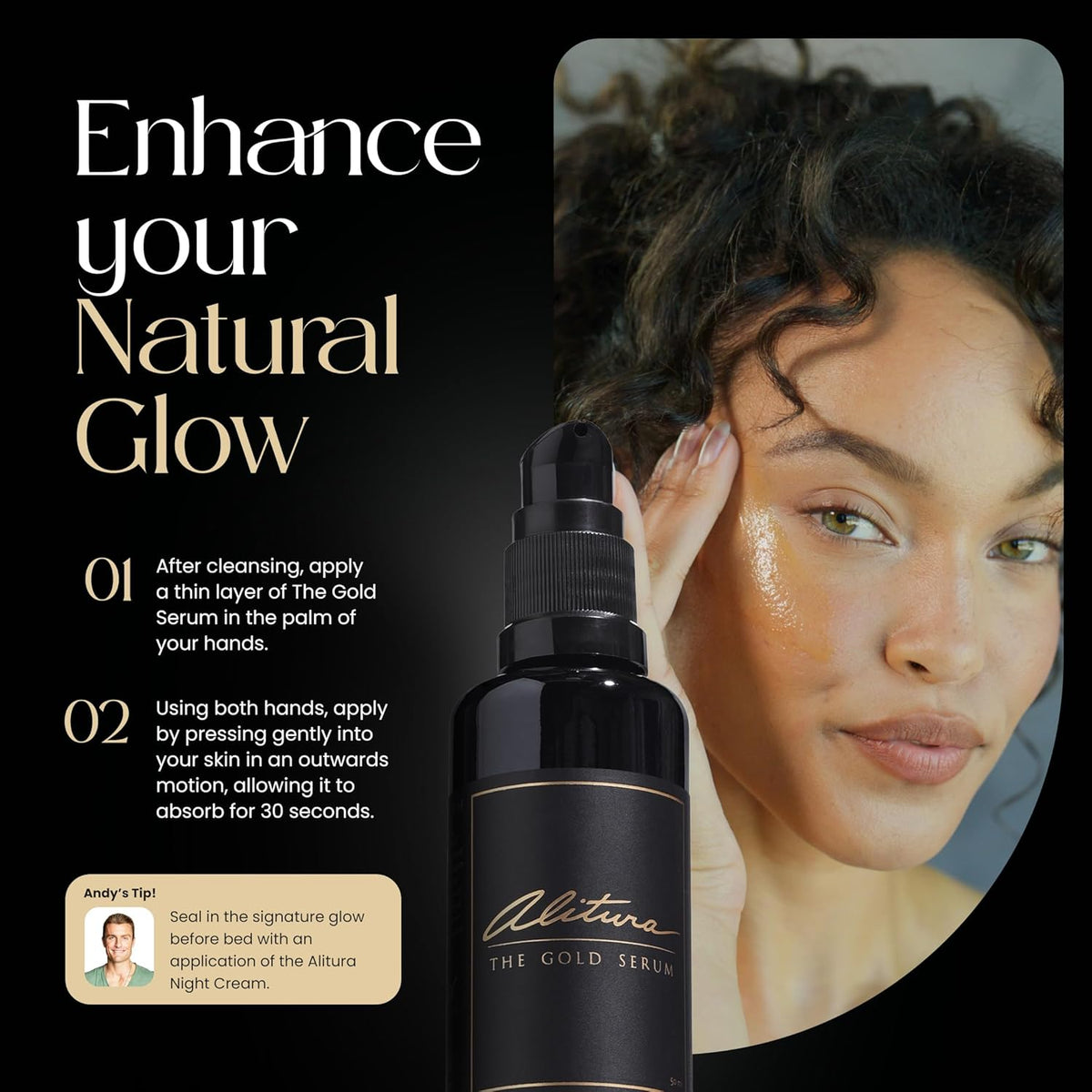 Alitura Anti-Aging Peptide & Collagen Gold Serum for Face – with Vitamin A, CoQ10 & Astaxanthin