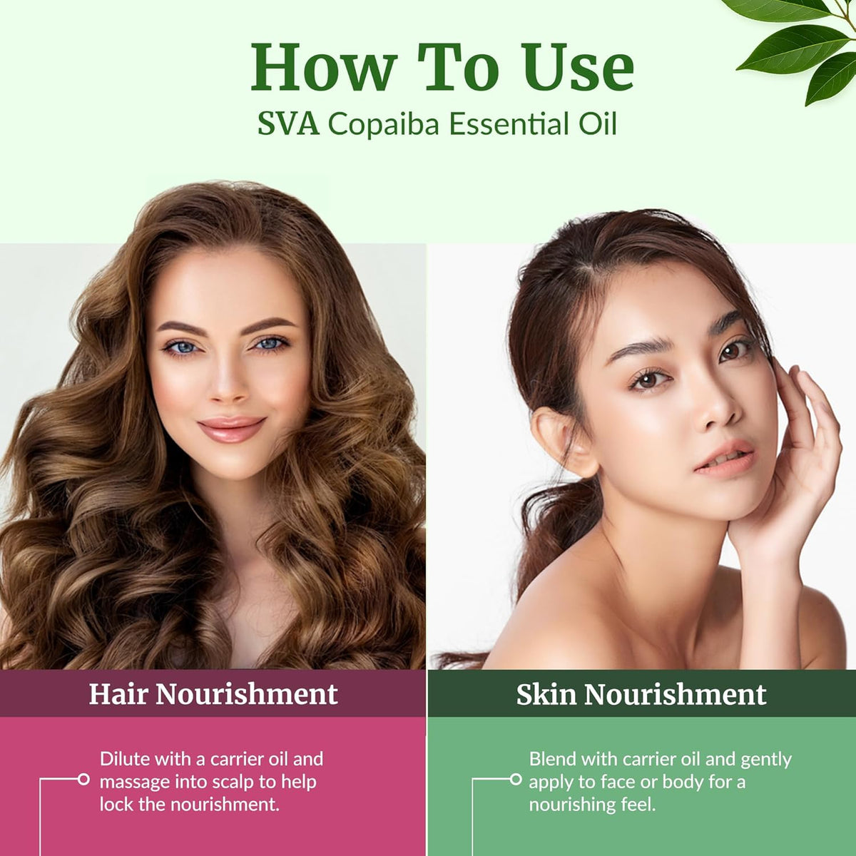 SVA Copaiba Essential Oil – 4 Fl Oz – 100% Natural Copaiba Oil - for Diffuser, Hair Care, Face