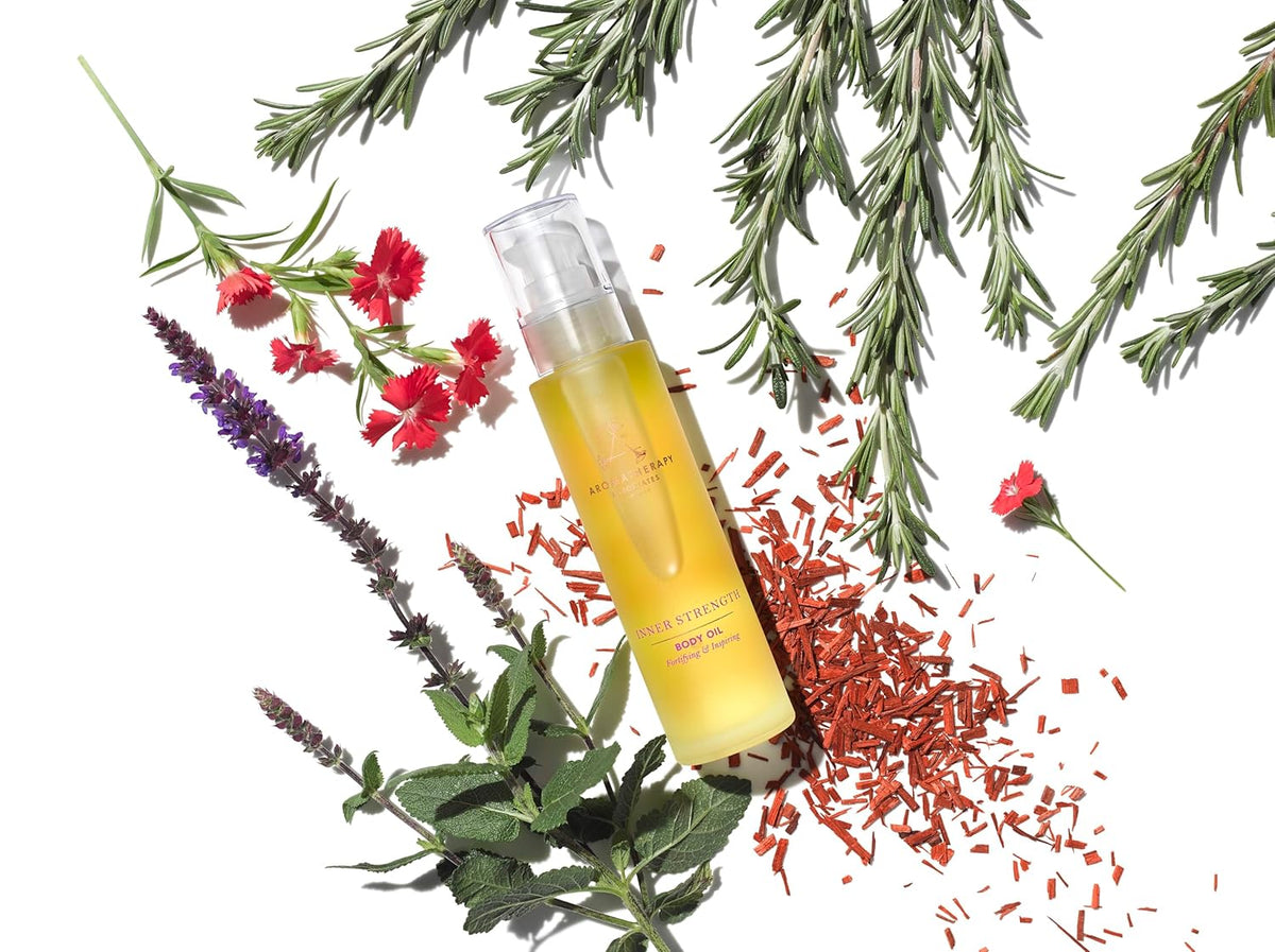 Aromatherapy Associates Inner Strength Body Oil. Luxurious Blend of Oils Made with Clary Sage and