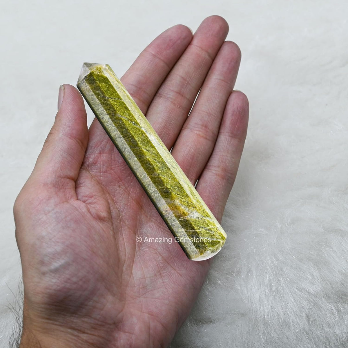 Amazing Gemstone Vesuvianite Crystal Wand Massage Stick - Pelvic Wand Gua Sha for Adults - Crystals