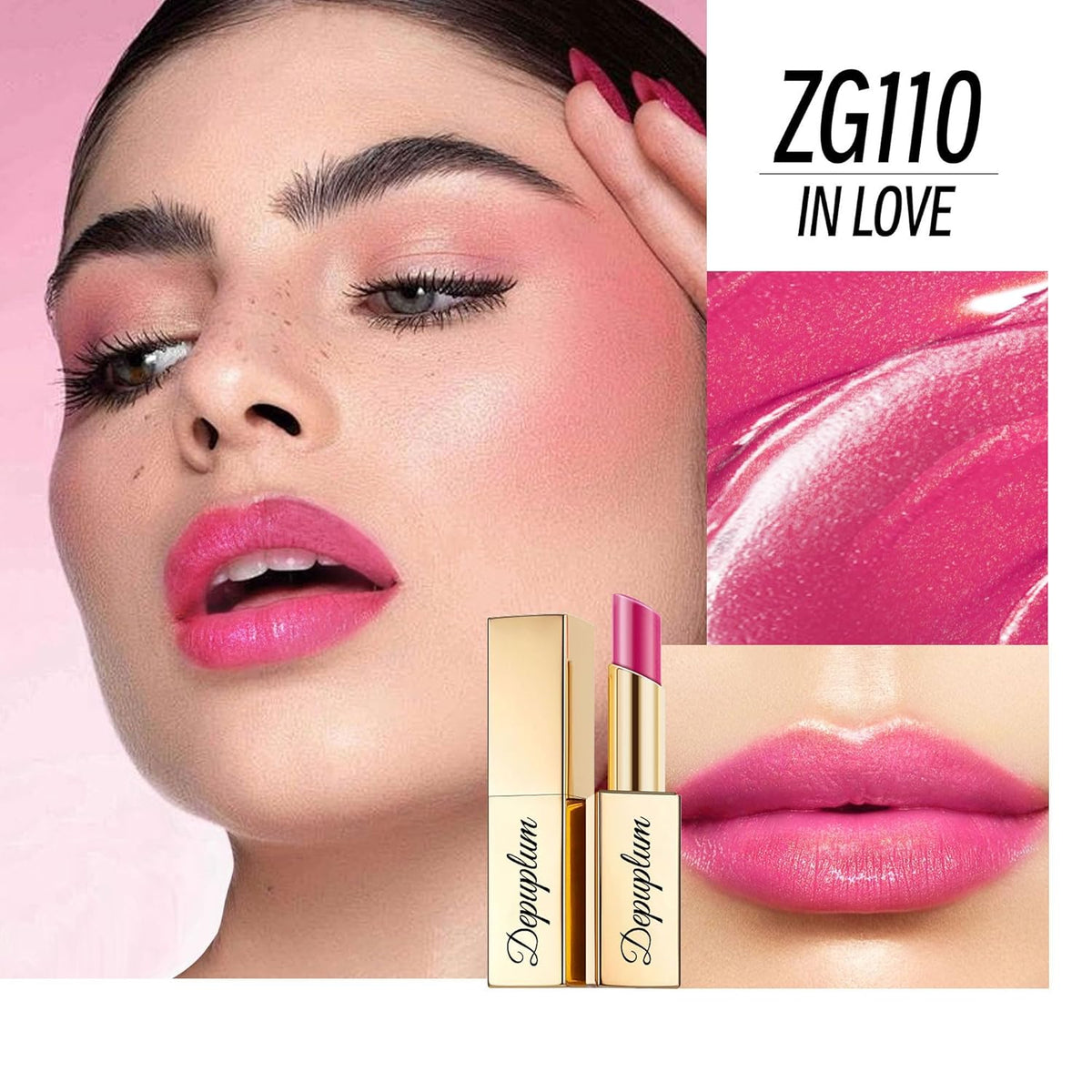 Hot Pink Brown Nude Lipstick Set for Women Shimmer Tinted Lip Balm Hydrating Moisturizing Lipstick