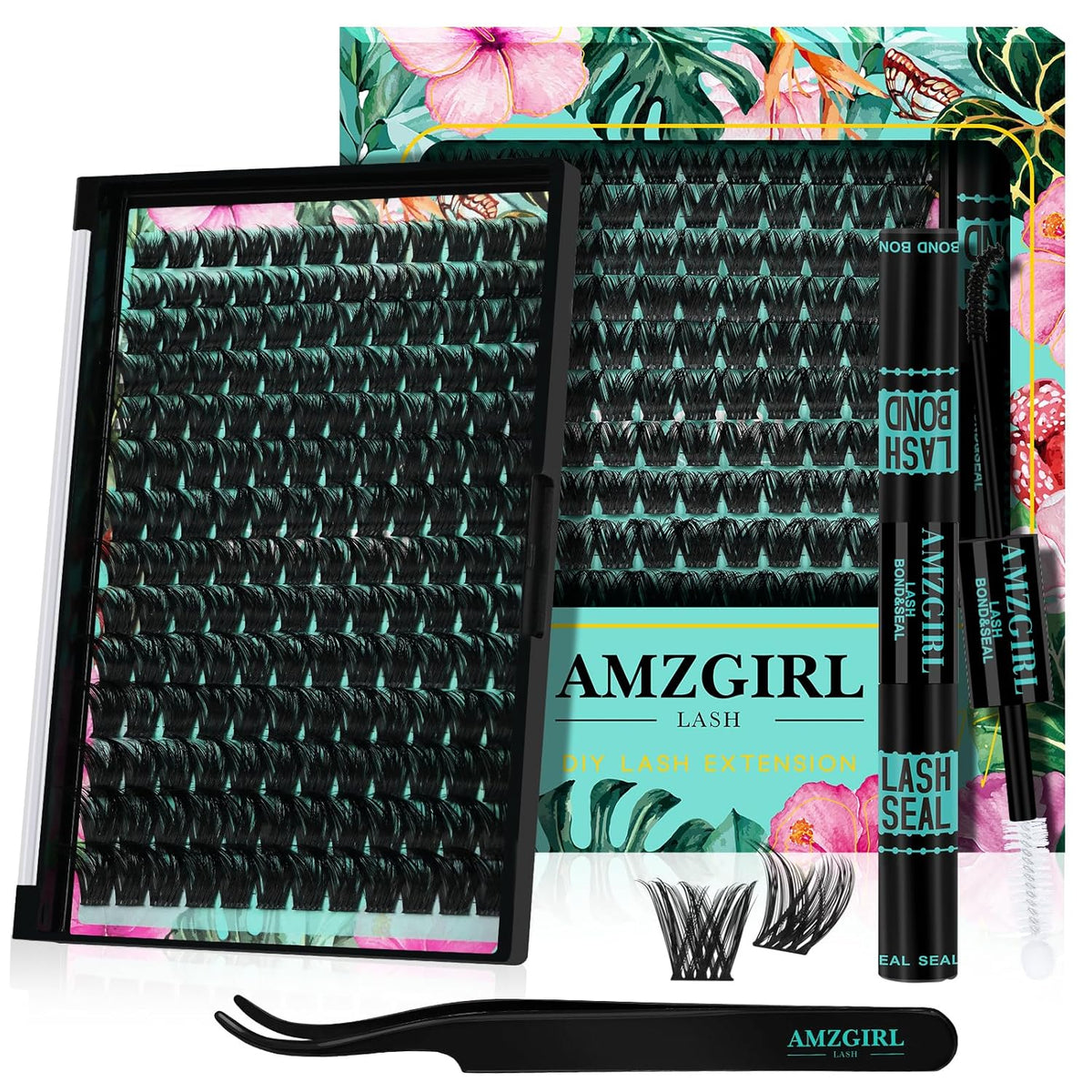 Lash Clusters Kit 168pcs Lash Extension Kit Cluster Lashes Natural Look with Lash Bond and Seal