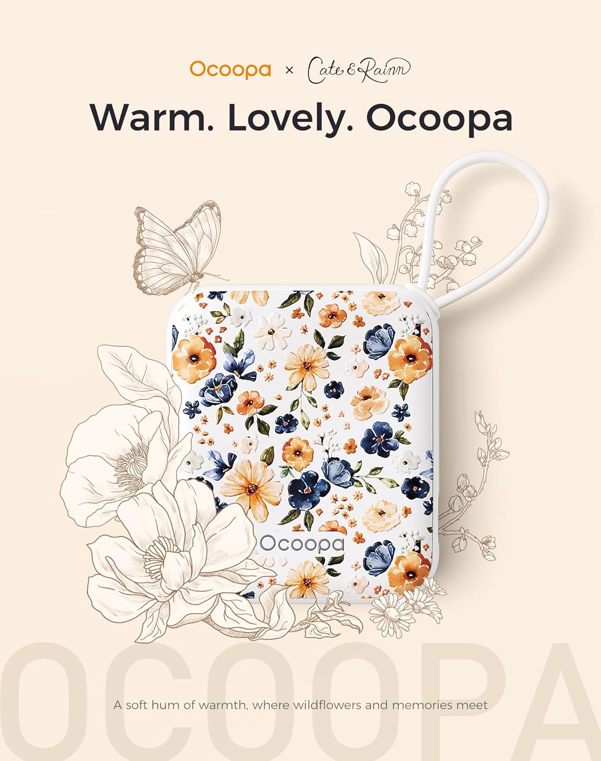 OCOOPA Hand Warmers Rechargeable, Smart Temp Control 7H*2 Long Safe Heat, Ultra Slim, Pocket-Size