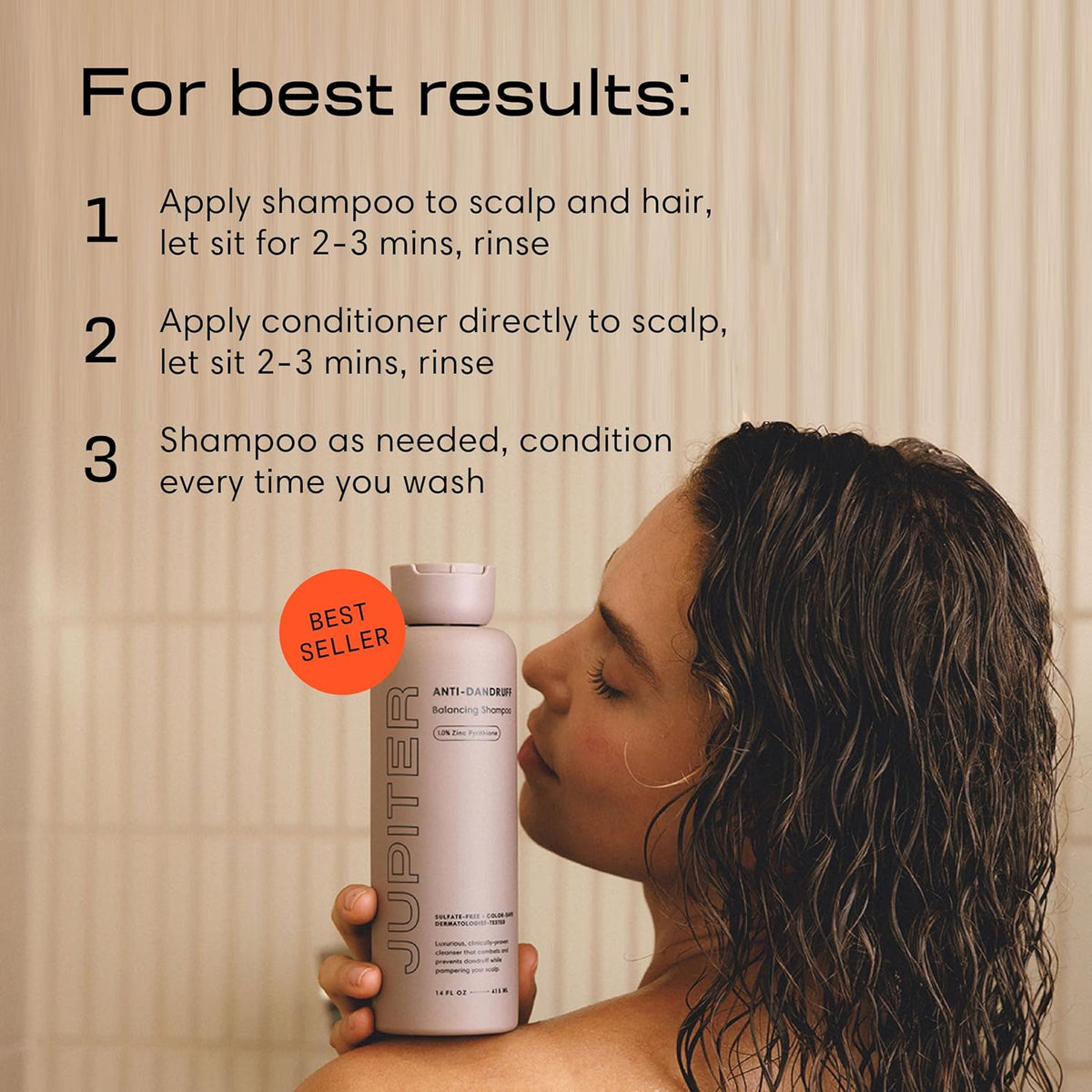 Jupiter Anti Dandruff Shampoo & Conditioner for Men & Women for Flaky, Itchy, Oily & Dry Scalp