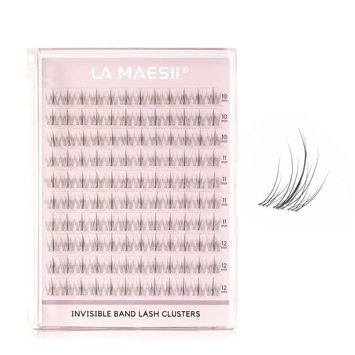 120Pcs Clear Band Lash Clusters 10-14mm Natural Look Cluster Eyelashes C Curl Resuable Invisible