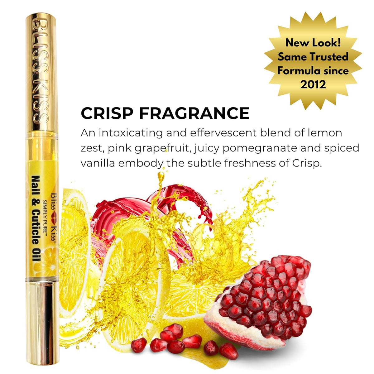 Bliss Kiss | 1 Crisp Fragrance | Nail Oil Cuticle Pen w/Vitamin E & Jojoba⏤Nail Strengthener Nail
