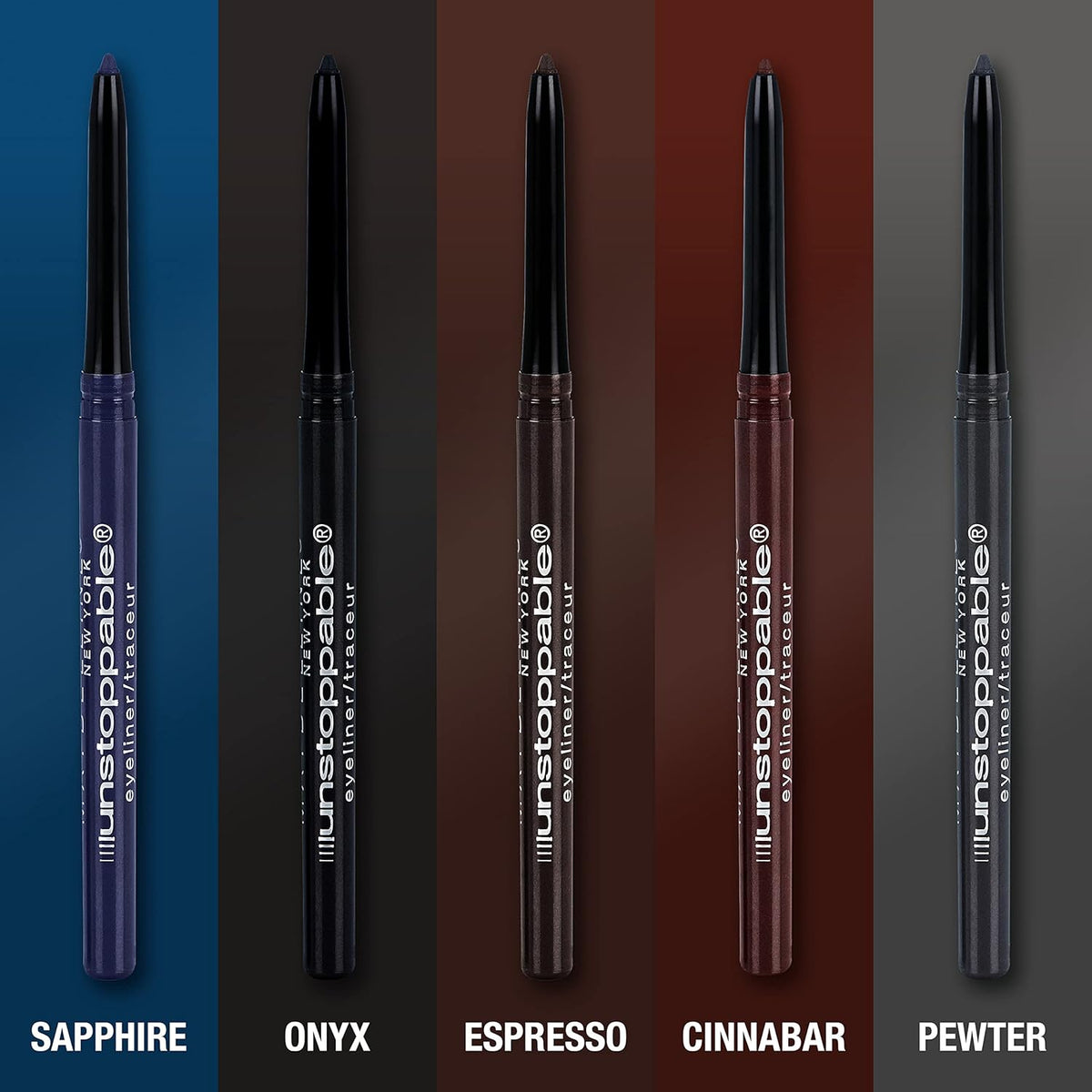 Maybelline Unstoppable Waterproof Mechanical Brown Eyeliner Pencil, Easy to Apply, Smooth Glide, Up