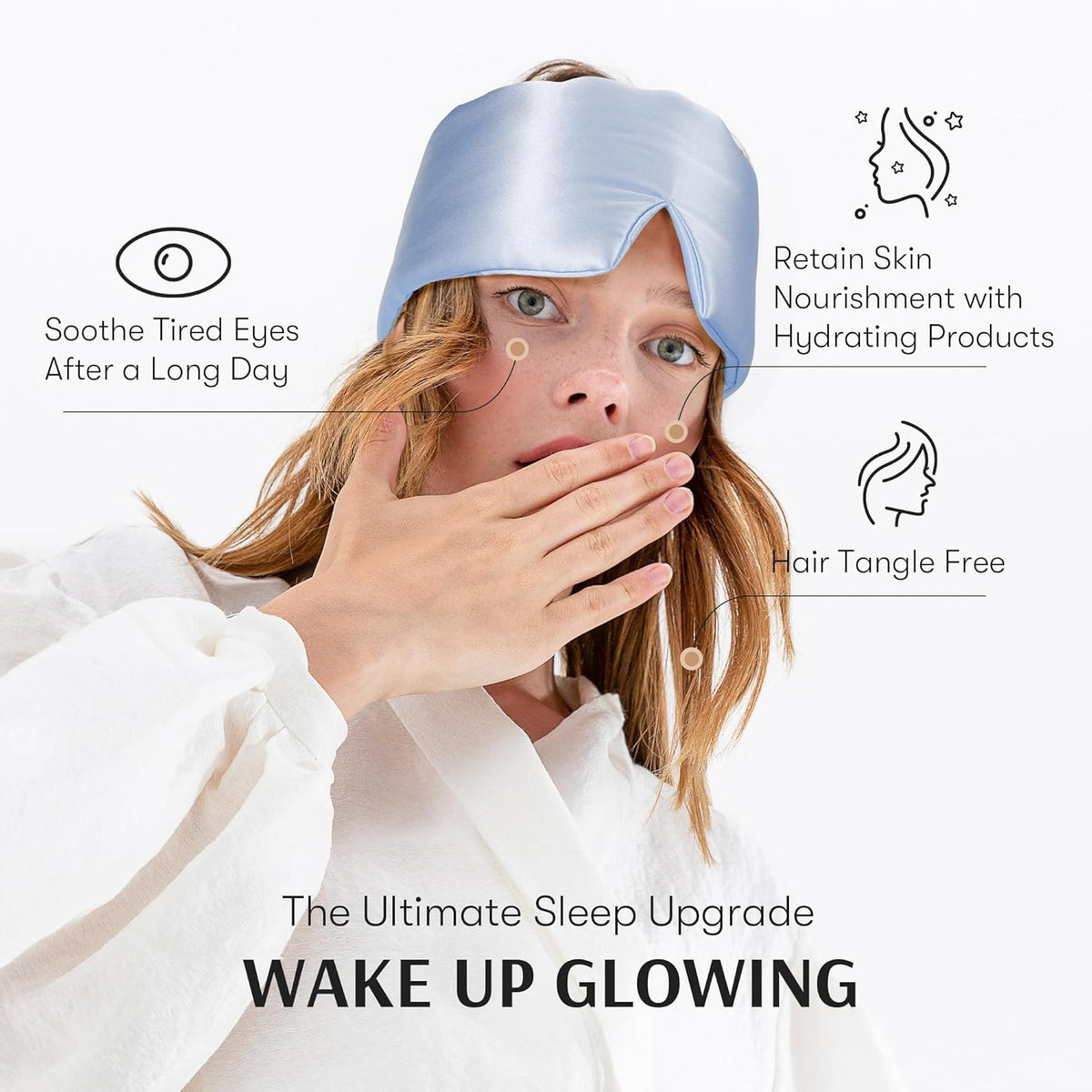 Silk Sleep Mask for Women and Men, Side Sleeper, 22 Momme Pure Mulberry Silk Total Blackout 100%