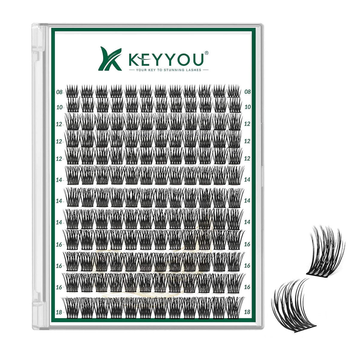 Lash Clusters 144pcs eyelash clusters D Curl 8-18MIX Individual Lashes KEYYOU Air Touch Cluster