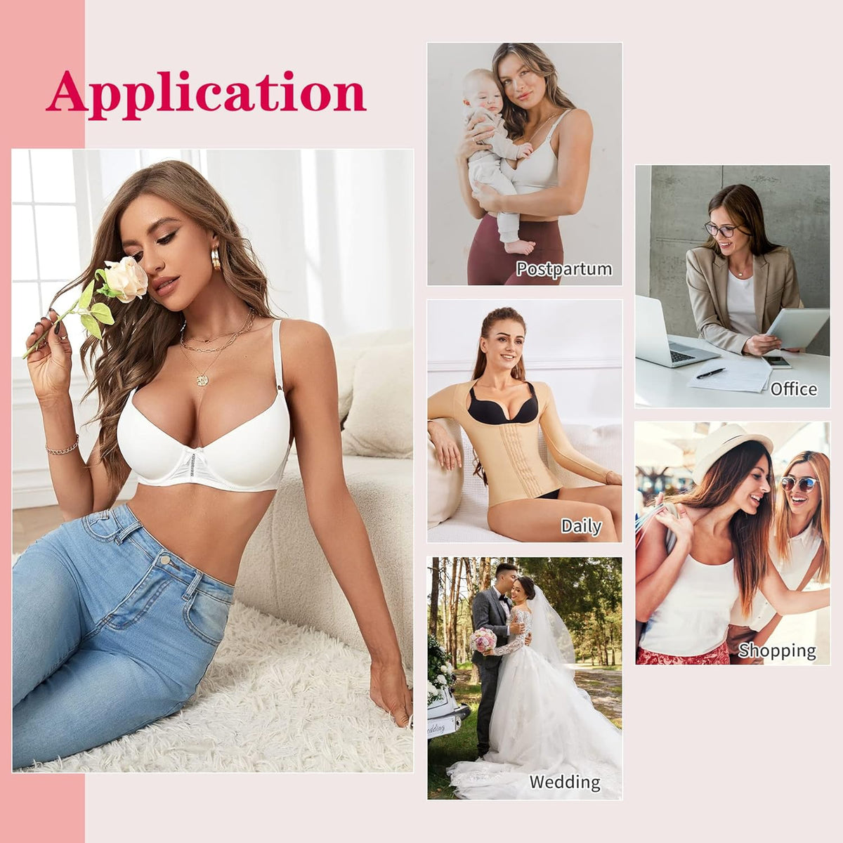 Gotoly Women Waist Trainer Corset Tummy Control Shapewear Upper Arm Shaper Post Surgical Slimmer