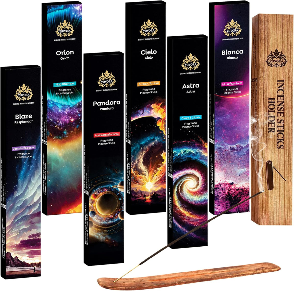 Aromatic Incense Sticks Gift Set – 120 Natural & Non-Toxic Incense Sticks | 6 Soothing Scents |
