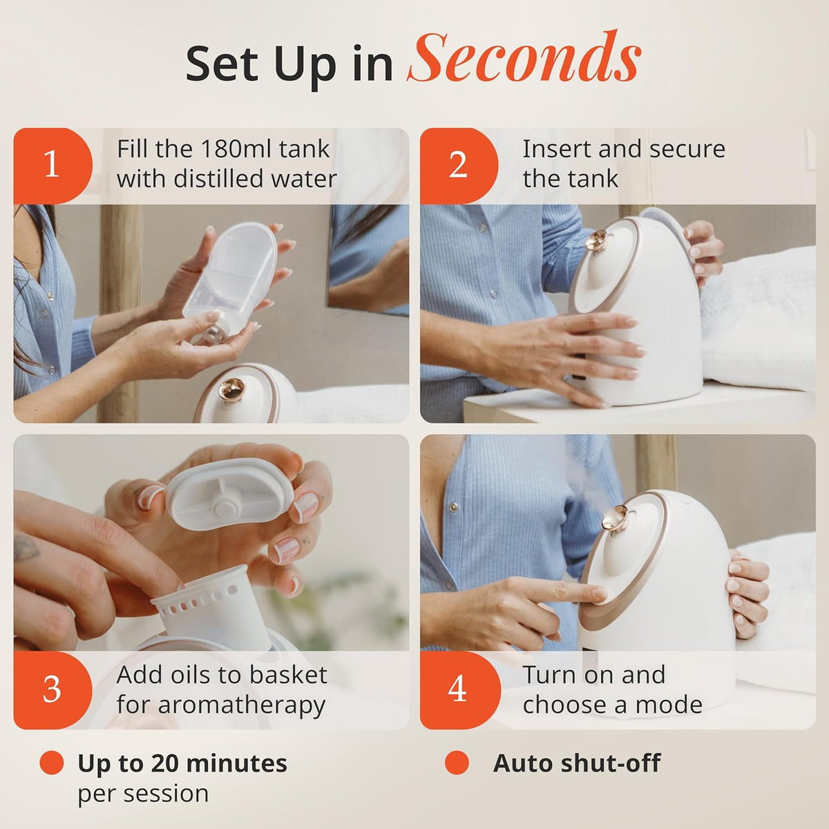 Senia Hot and Cold Facial Steamer by Vanity Planet - Detoxifying Aromatherapy Facial Steamer with