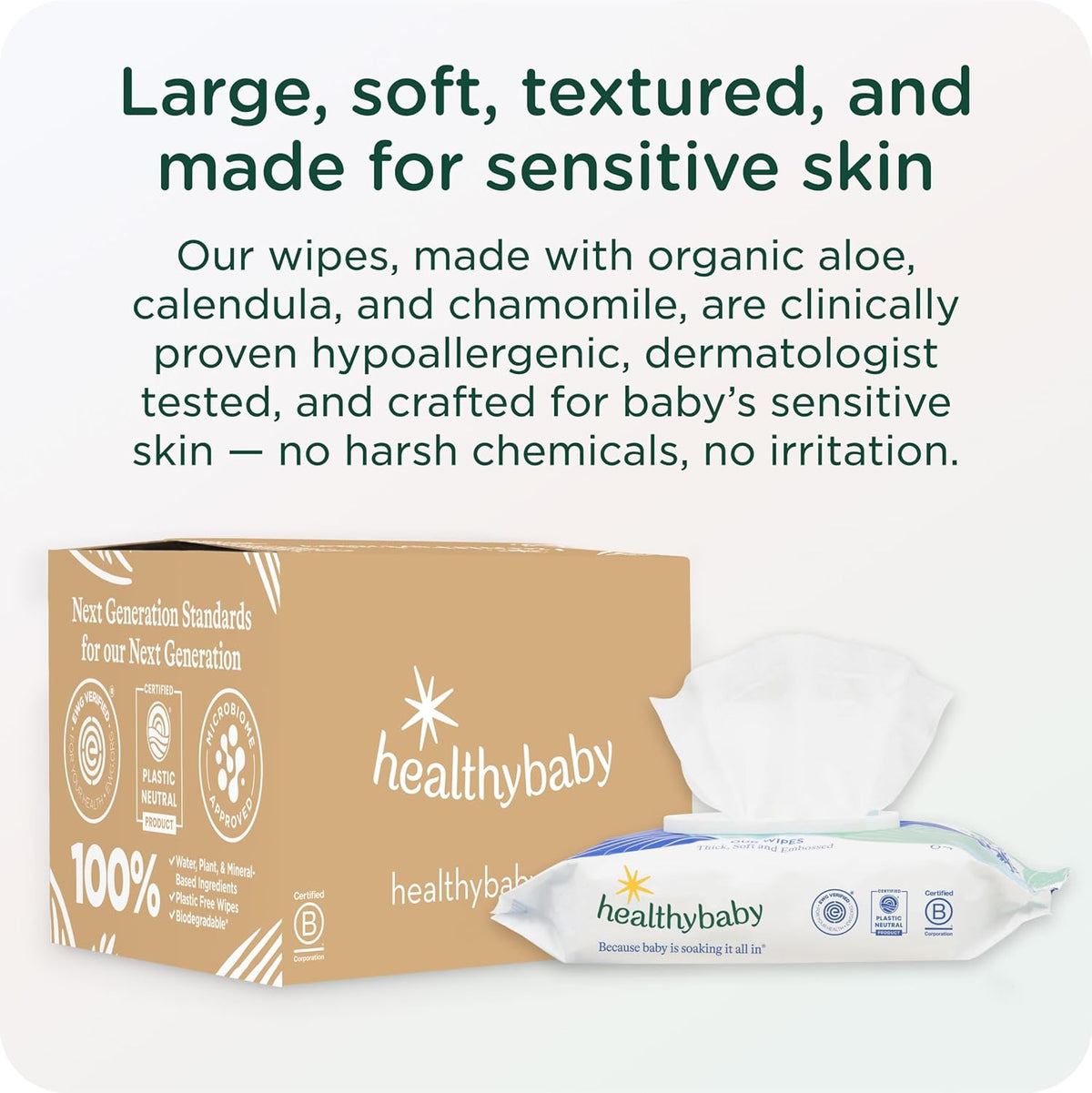 Our Wet Wipes | EWG Verified Safe | 100% Water & Plant Based | Unscented & Safe for Sensitive Skin