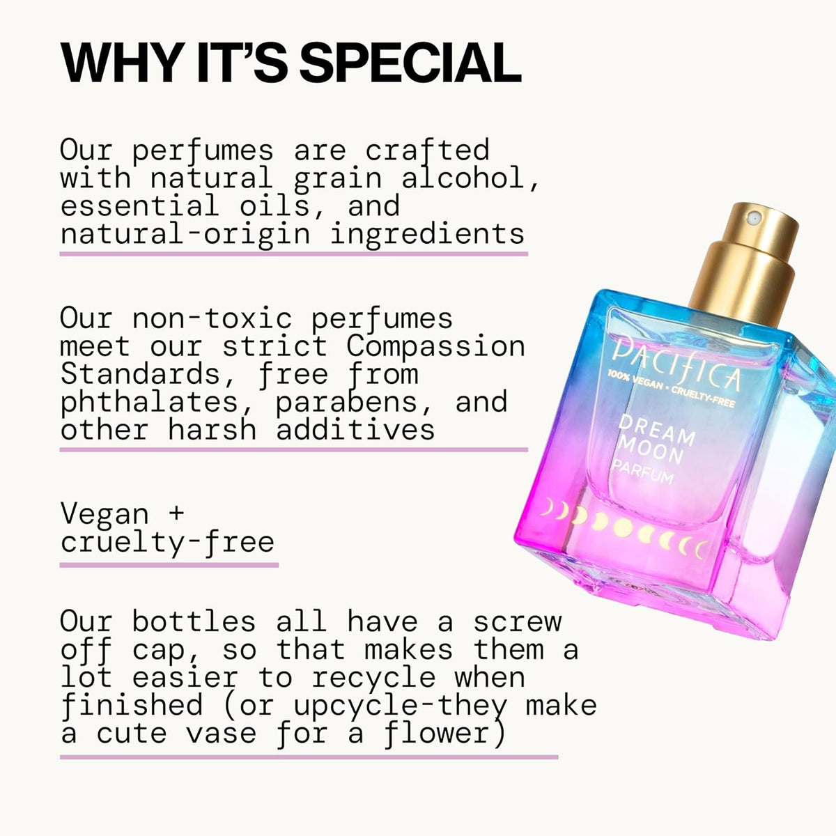 Pacifica Dream Moon Womens Spray Perfume 1 fl oz – Long-Lasting Floral Woody Fragrance for Her