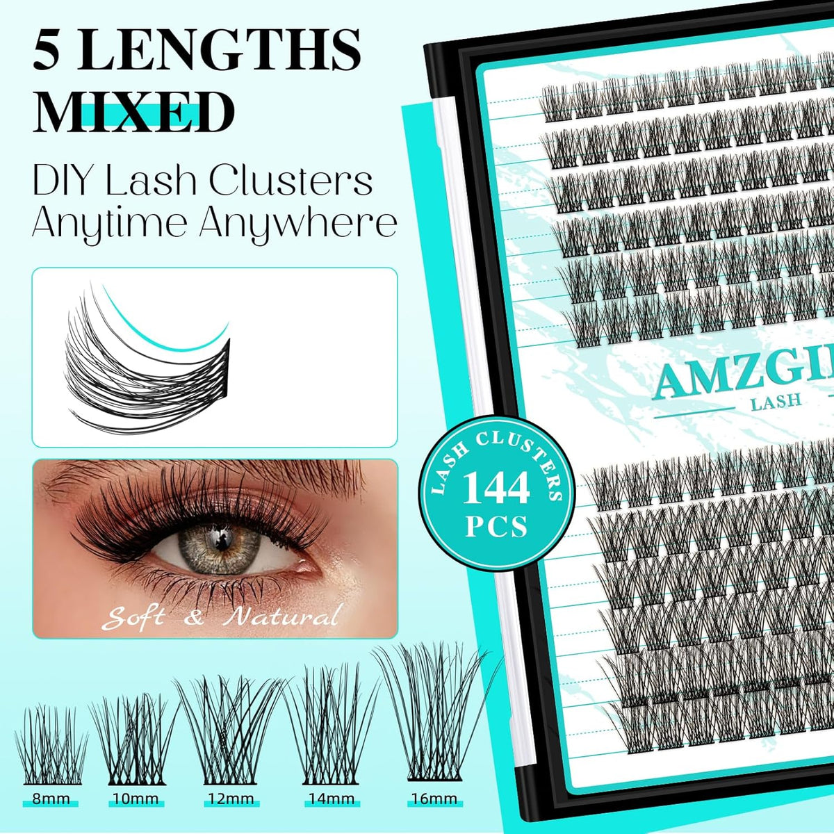 Lash Clusters Wispy 144PCS Eyelash Extension Cluster Lashes Individual Lashes DIY Lash Extension