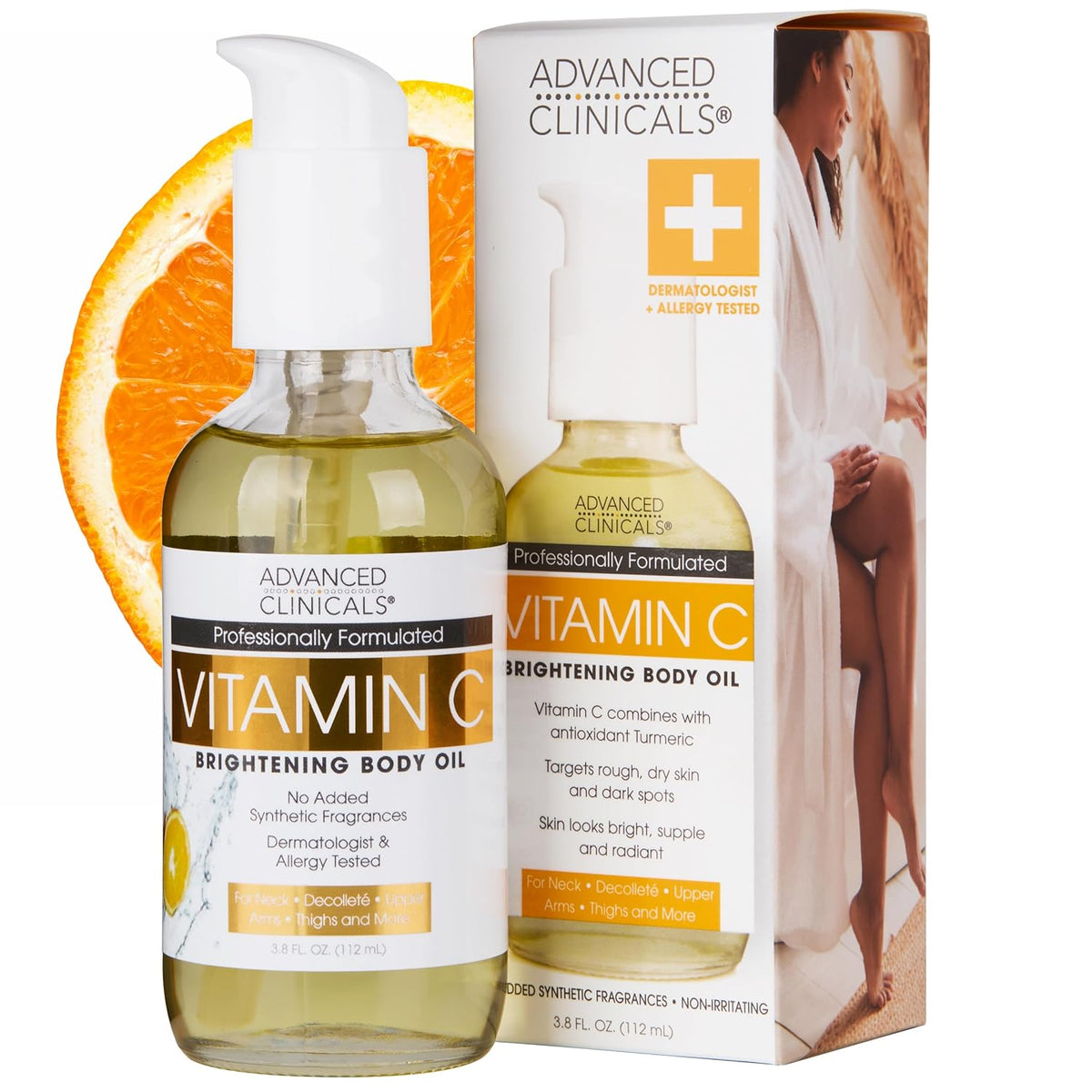 Advanced Clinicals Vitamin C illuminating Body Oil For Women & Men |Vitamin C Oil Skin Care Body
