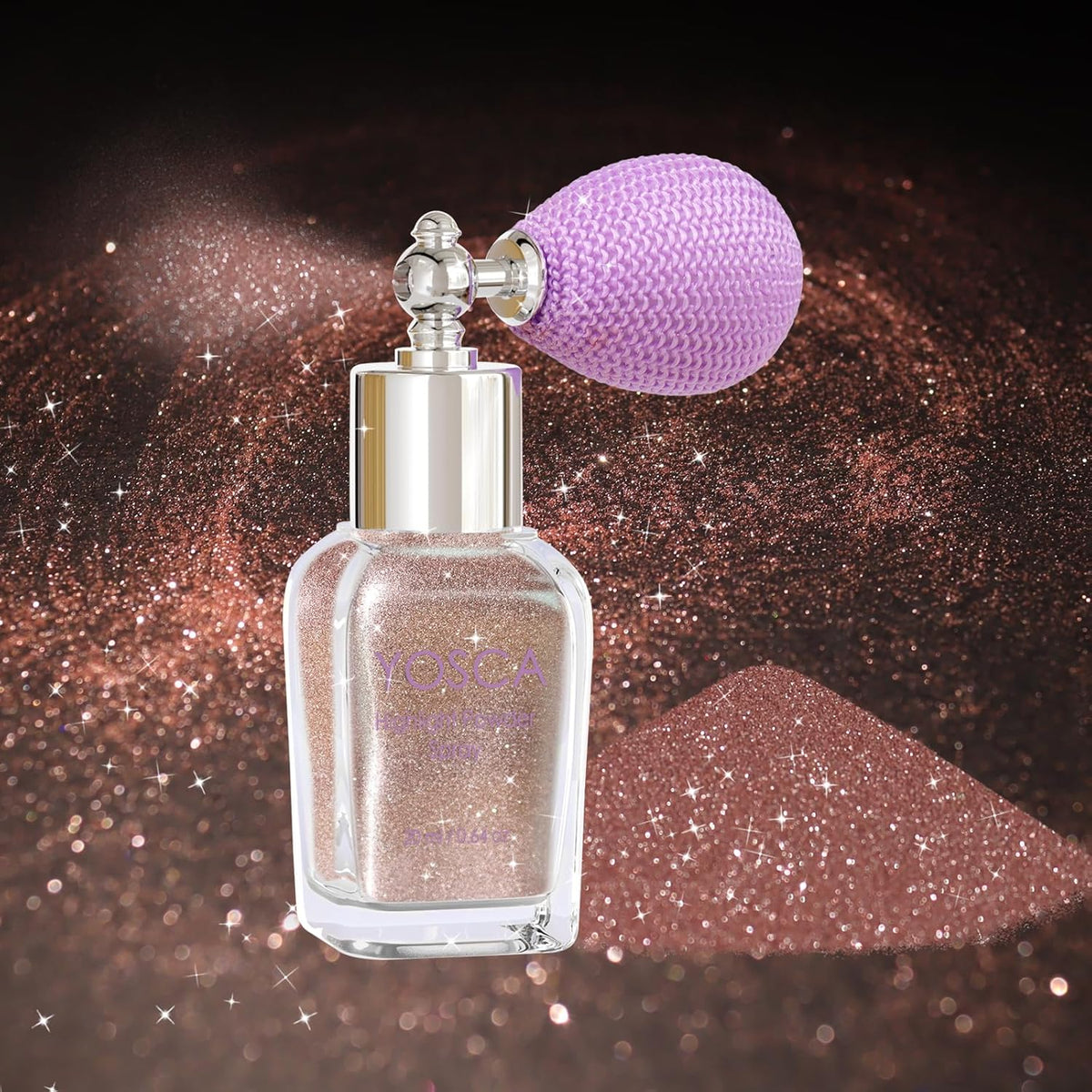 Yosca Body Glitter Spray, 30ML Loose Body Shimmer Powder Hair Spray Rose Pink Glitter Sparkle