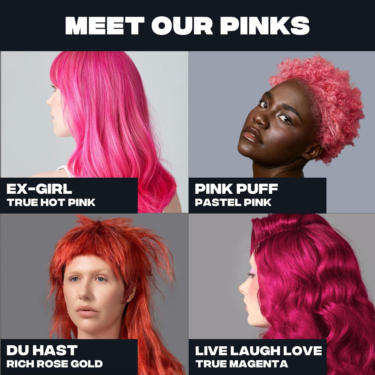 Good Dye Young Semi-Permanent Hair Color, Vegan and Cruelty-Free Magenta Pink Hair Dye, Last up to