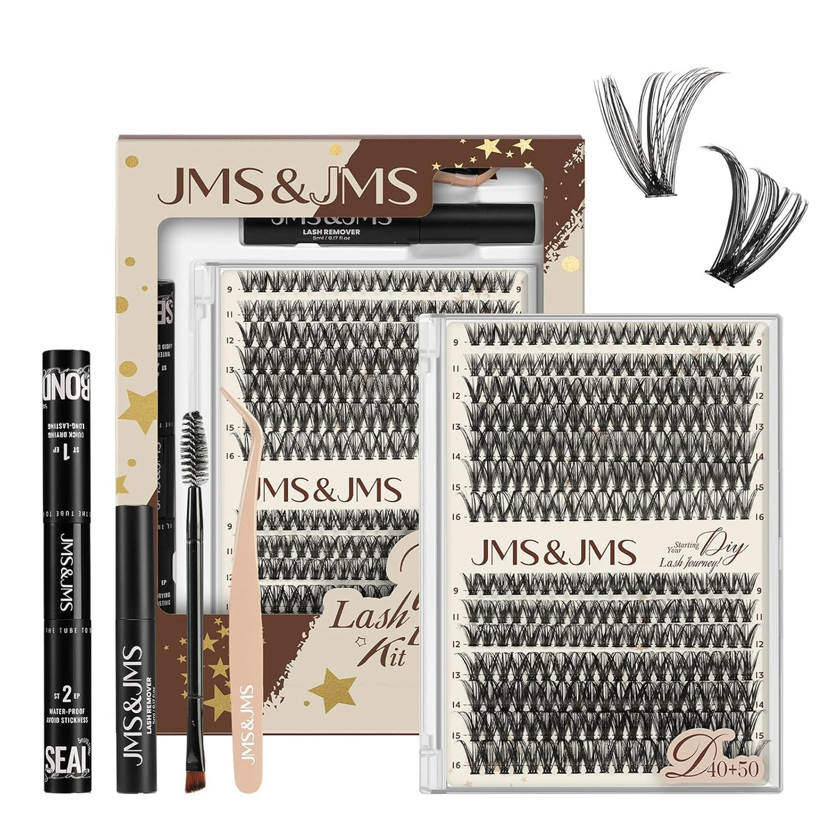 DIY Lash Extension Kit Lash Clusters Kit 40D+50D D Curl Individual Lashes Eyelash Extension Kit 280