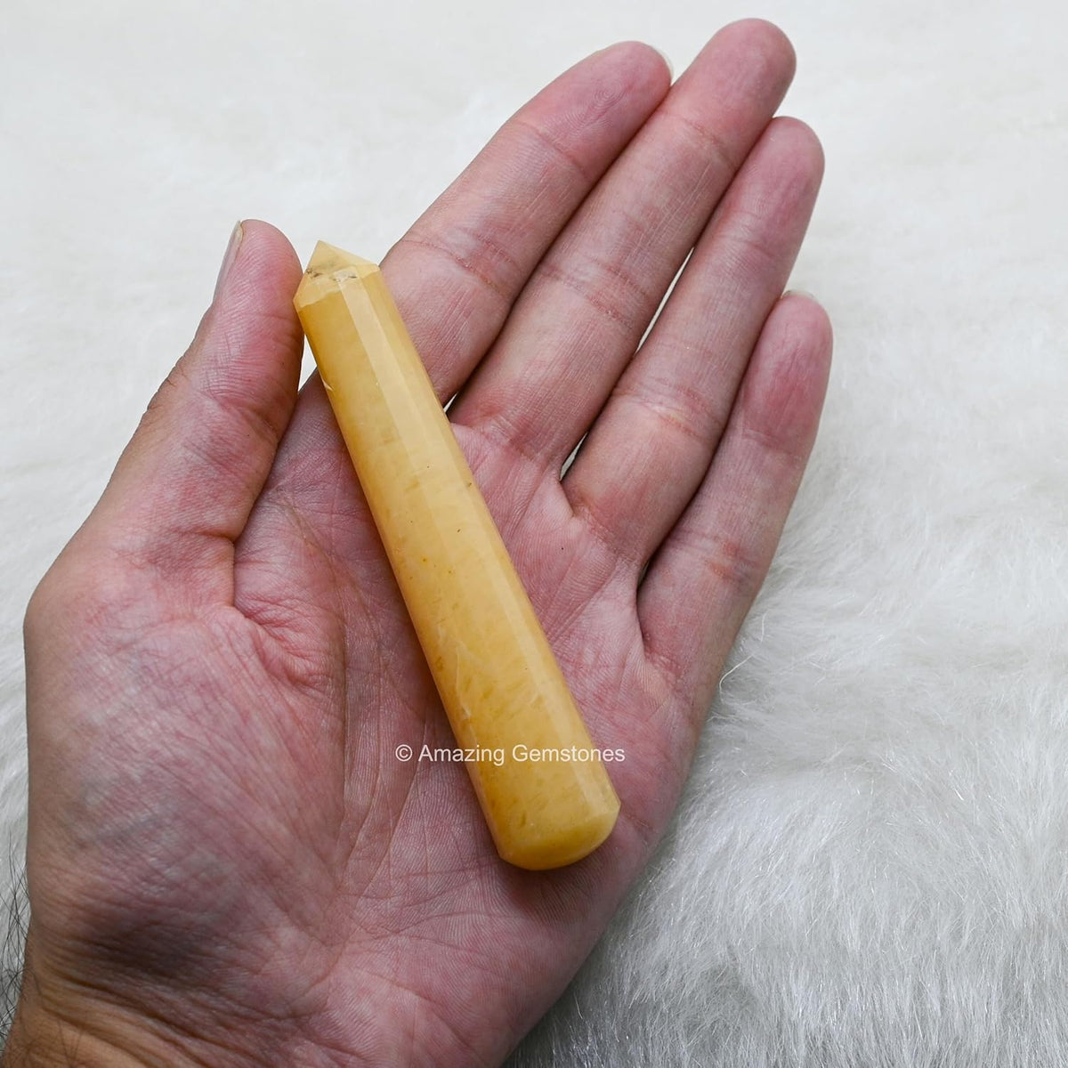 Amazing Gemstone Yellow Aventurine Crystal Wand Massage Stick - Pelvic Wand Gua Sha for Adults