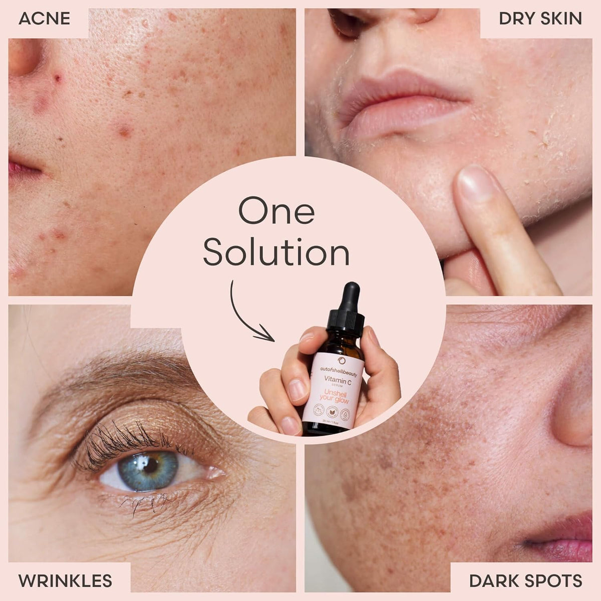 Vitamin C Serum for Face by Outofshell Beauty – 4-in-1 with Real Retinol, Hyaluronic Acid
