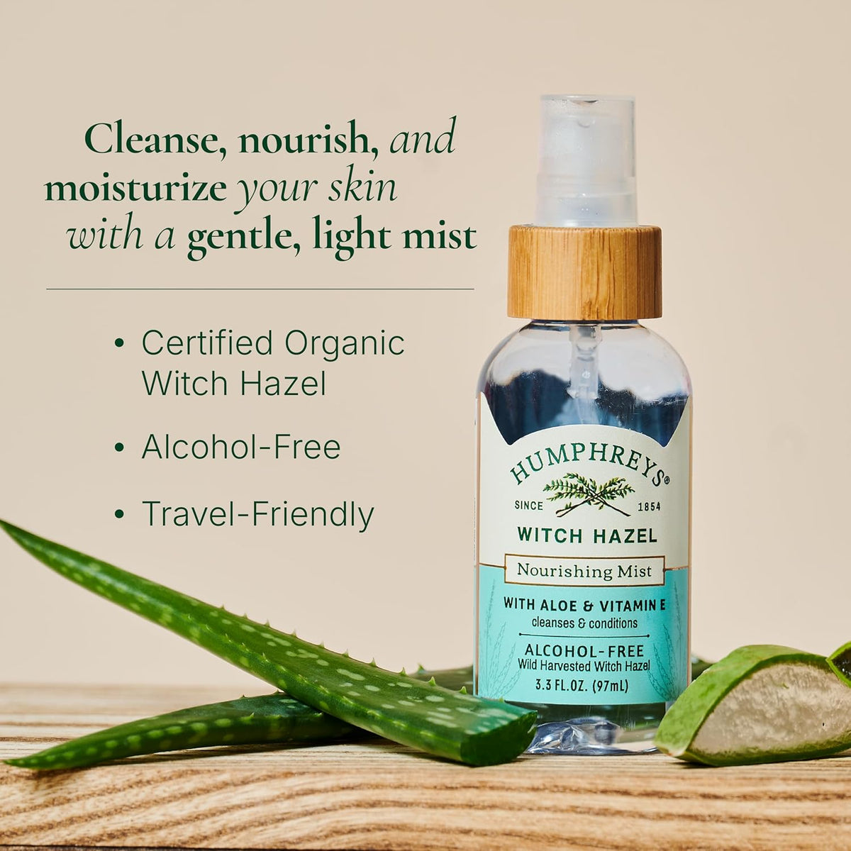 Humphreys Witch Hazel Nourishing Toner Mist Spray | Nourishing Hydrating Toner | Alcohol-Free |