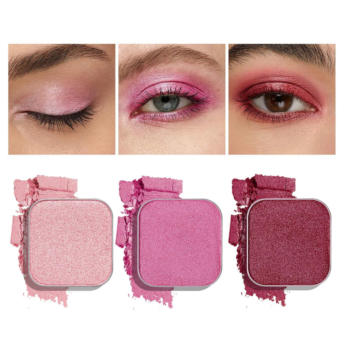 3-Color Eyeshadow Combo Pack – Matte & Shimmer Neutral Shades,Powder, Highly Pigmented