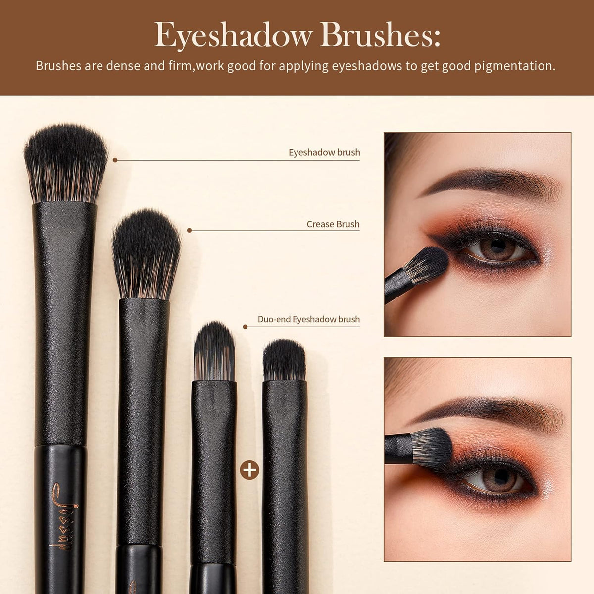Jessup Eyeshadow Brush Set, 10Pcs Eye Makeup Brushes Professional for Blending Eye Shadow Liner