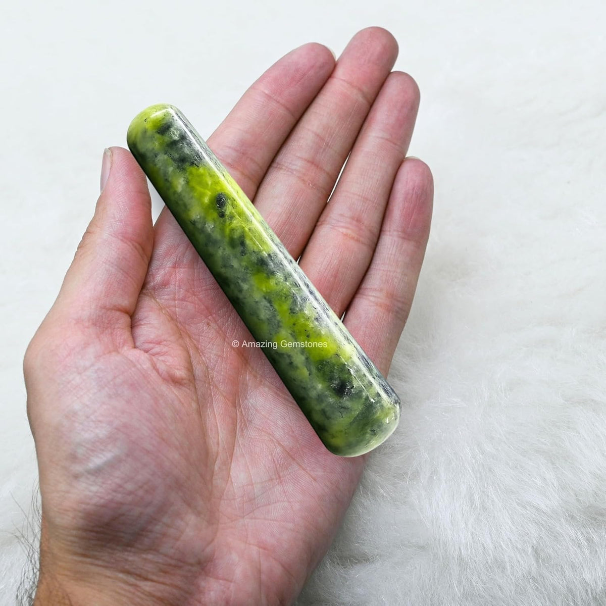 Amazing Gemstone Green Jade Crystal Wand Massage Stick - Pelvic Wand Gua Sha for Adults - Crystals