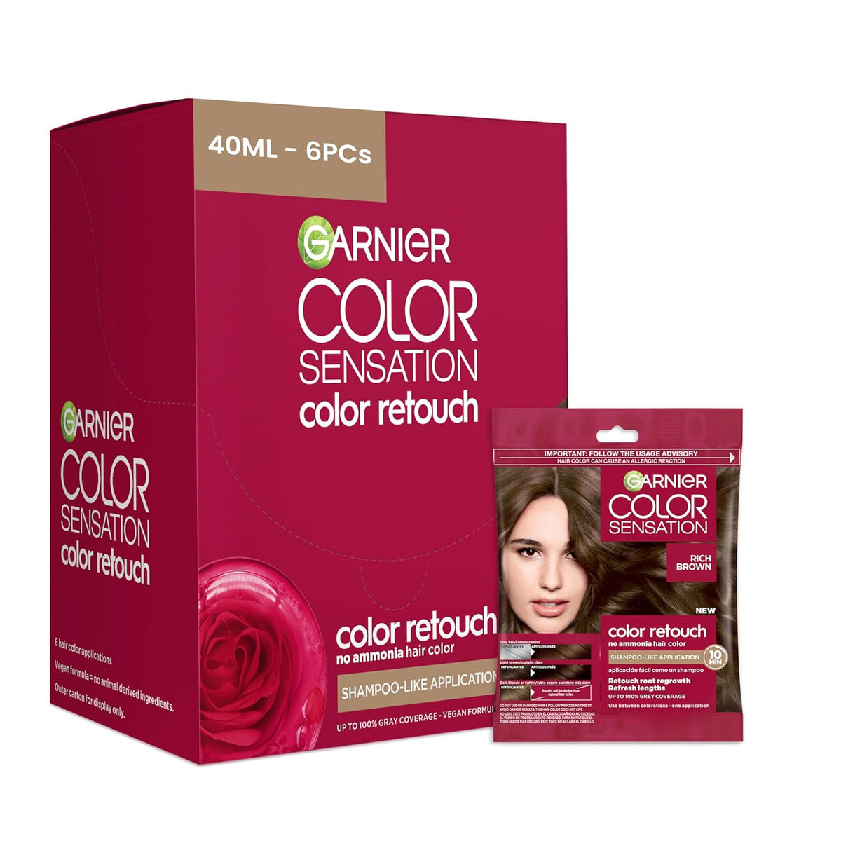 Garnier Color Sensation Color Retouch, Demi Permanent Hair Dye for Roots with 100% Gray Coverage