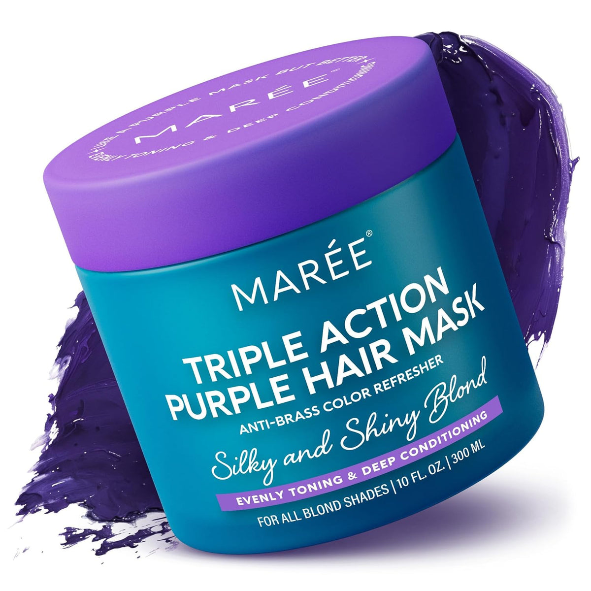 MAREE Purple Hair Mask – Toner for Blonde Hair – Purple Conditioner for Orange Brassy Bleached