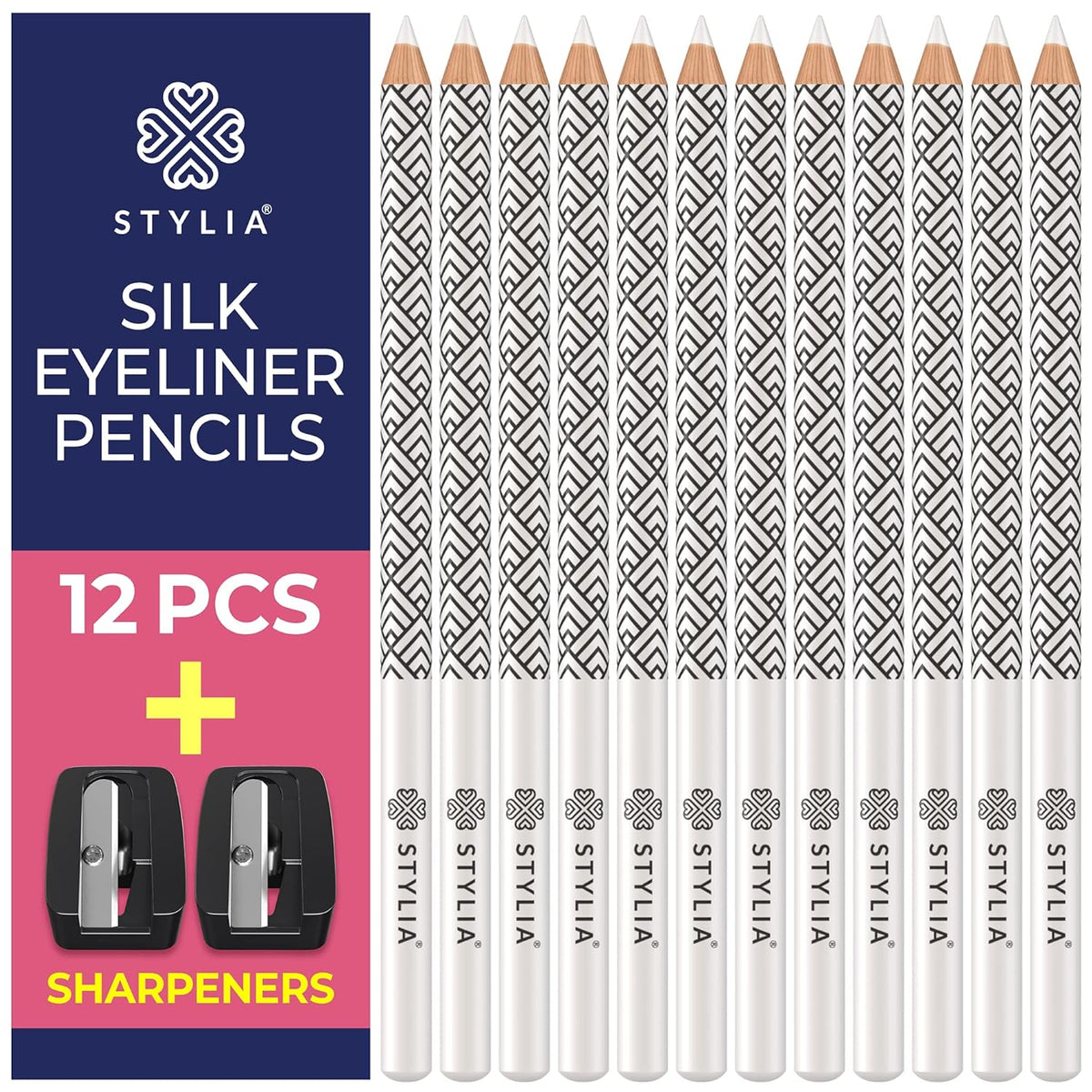 Stylia Waterproof White Eyeliner Pencil For Women – Long-Lasting Microblading Supplies Brow Pencil