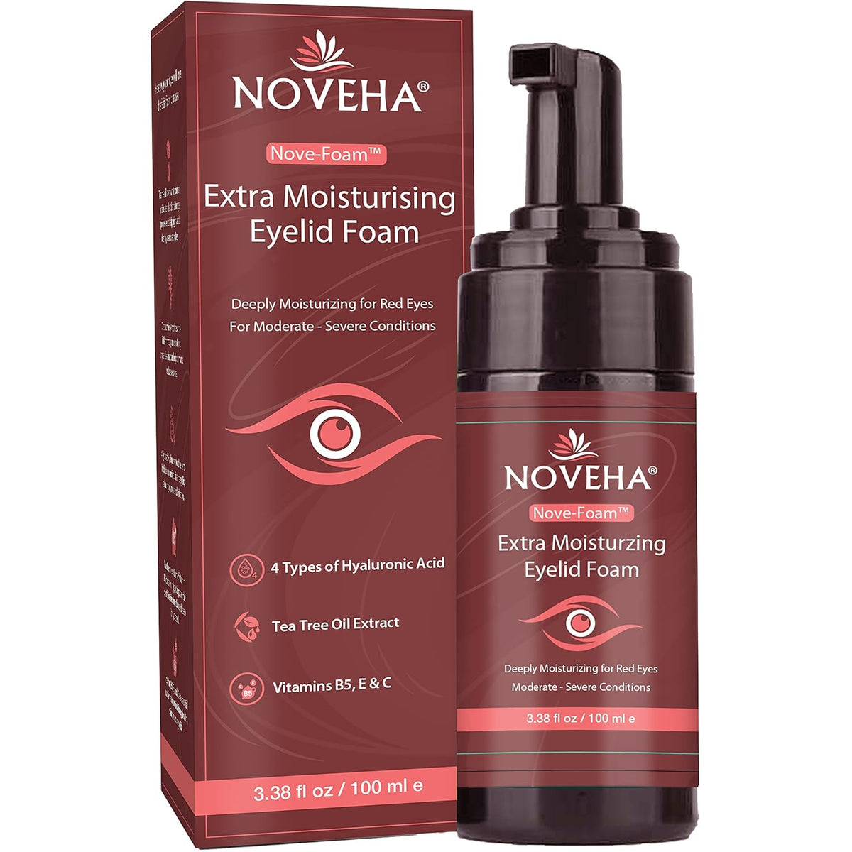 NOVEHA Extra Nove Eyelid Foaming Cleanser | Daily Skincare For Eyelashes & lids, Eye Irritations