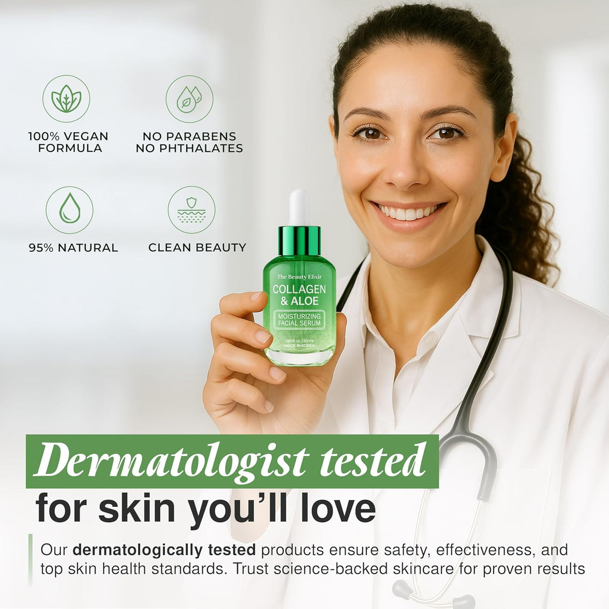 Aloe & Collagen Serum For Face - Dermatologist Tested, Anti-Aging, Ultra Hydrating Aloe Vera Gel