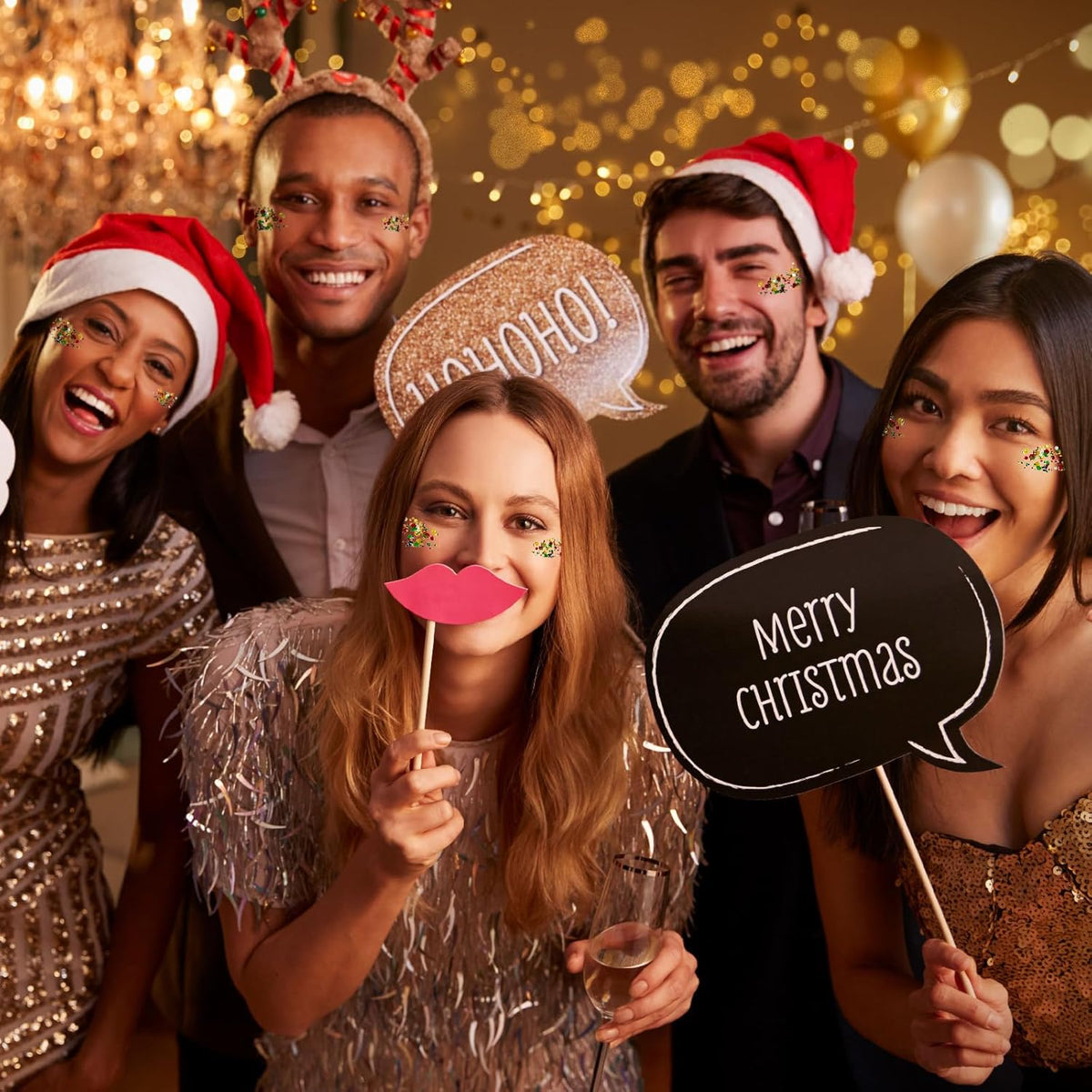 Christmas Glitter Gel for Body, Face, Hair and Lip, Color Changing Glitter Gel Under Light
