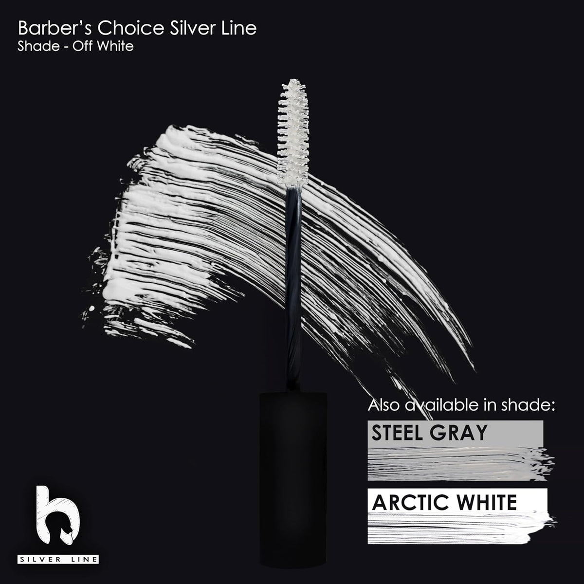 Barbers Choice Silver Line, Facial Hair Brush on Temporary Color for Silver Fox Men- Instantly