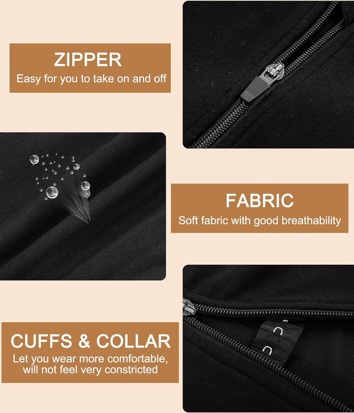 LEINIDINA Chest Binder Tomboy Transgender FTM Square Collar with Front Zipper Binder Bra Tank Top