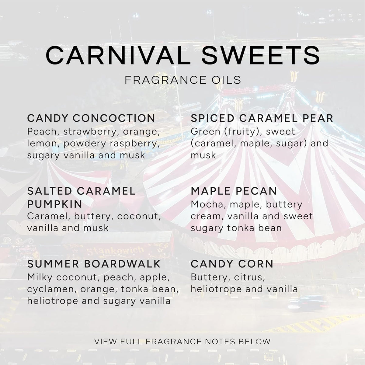 Eternal Essence Oils Carnival Sweets Set of 6 Premium Fragrance Oils - Candy Corn, Salted Caramel