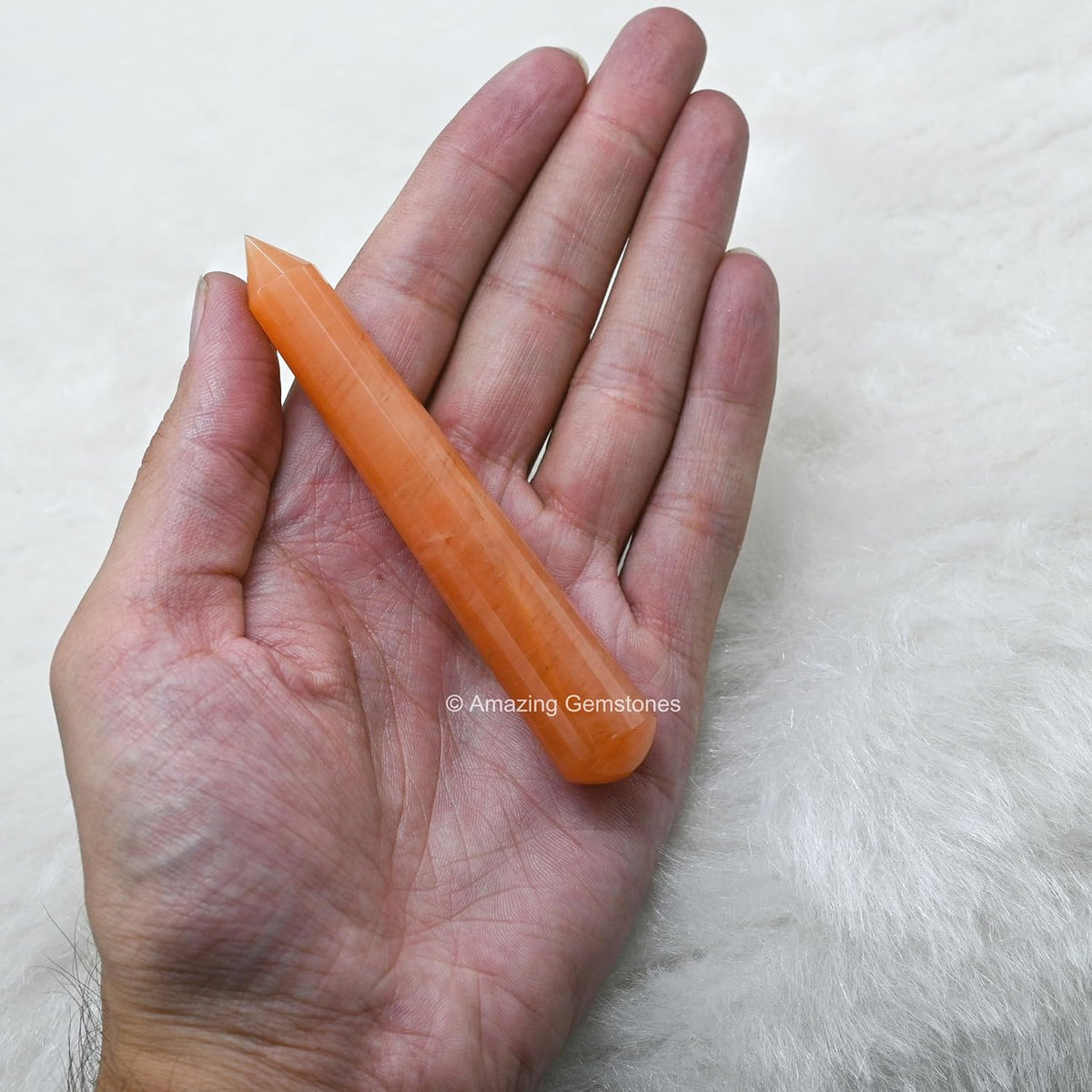 Amazing Gemstone Red Aventurine Crystal Wand Massage Stick - Pelvic Wand Gua Sha for Adults